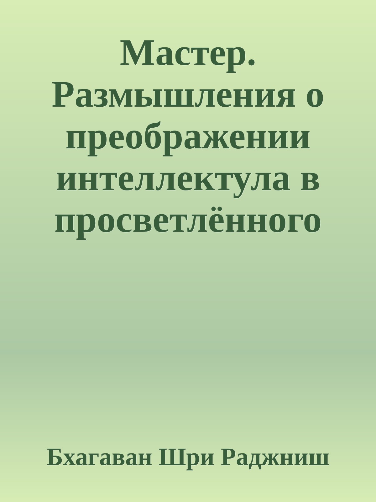 Мастер. Размышления о преображении интеллектула в просветлённого