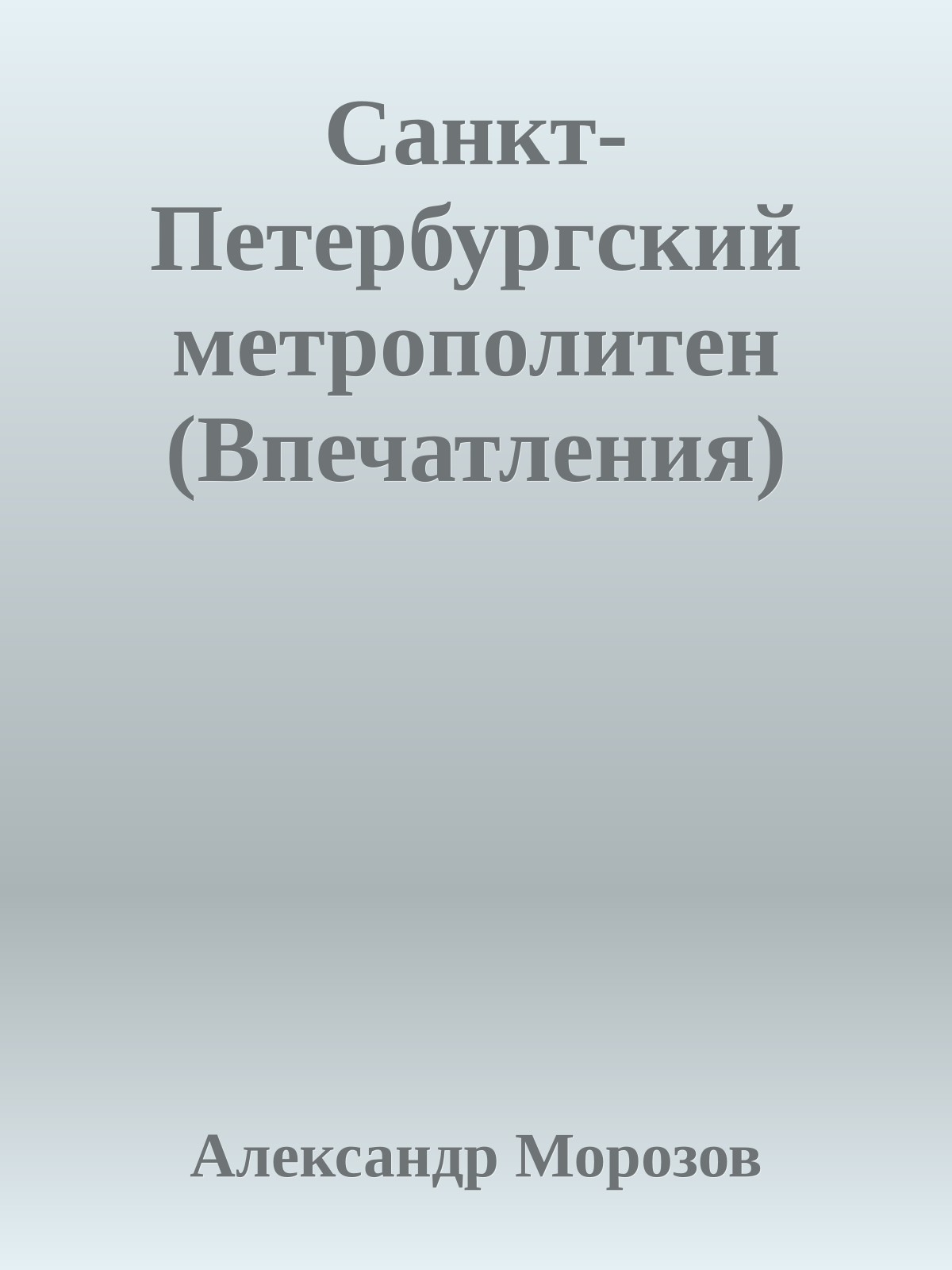 Санкт-Петербургский метрополитен (Впечатления)