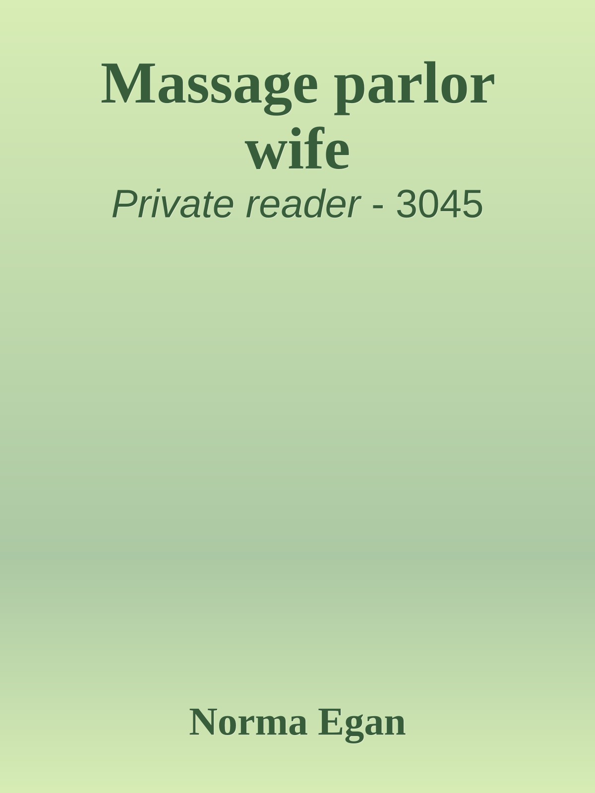 Massage parlor wife
