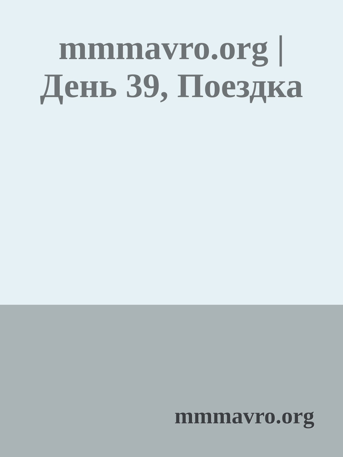 mmmavro.org | День 39, Поездка