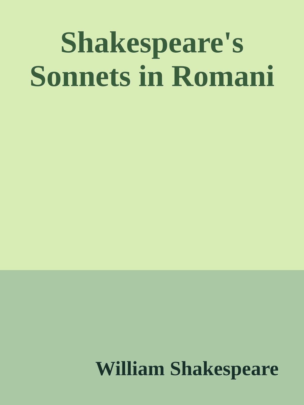 Shakespeare's Sonnets in Romani