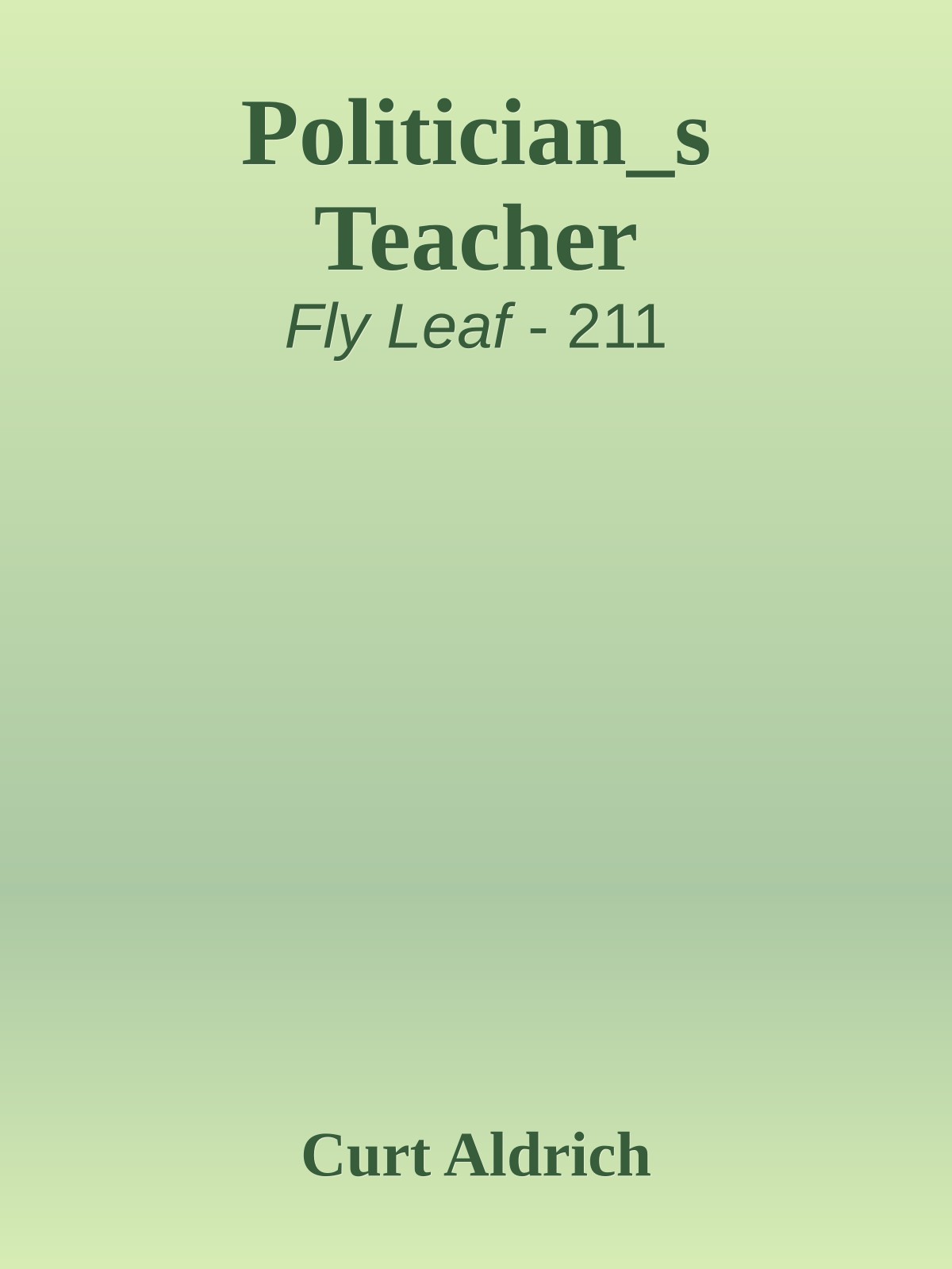 Politician_s Teacher