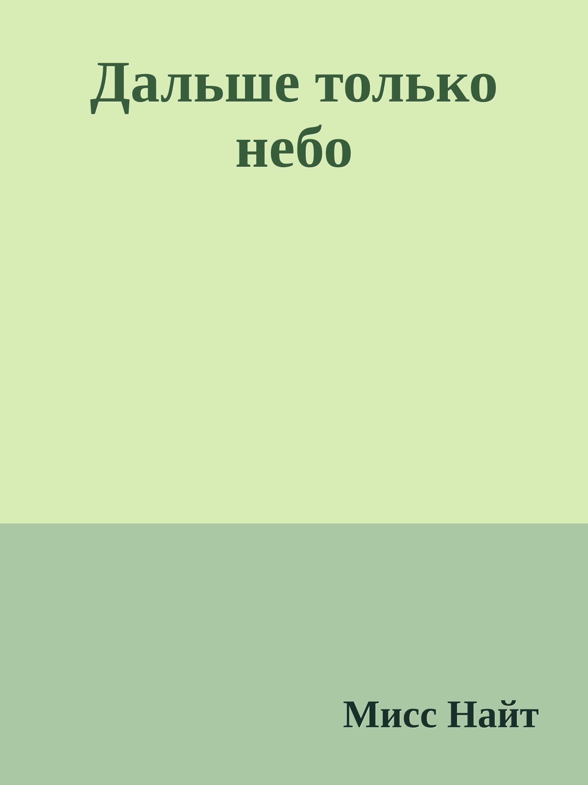 Дальше только небо