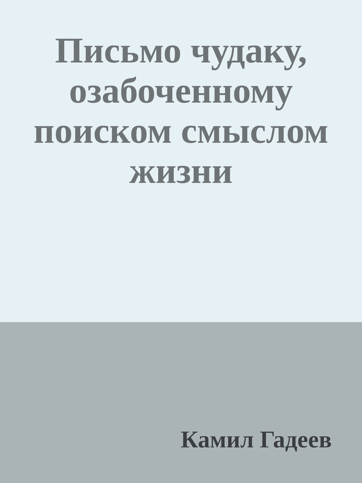 Письмо чудаку, озабоченному поиском смыслом жизни