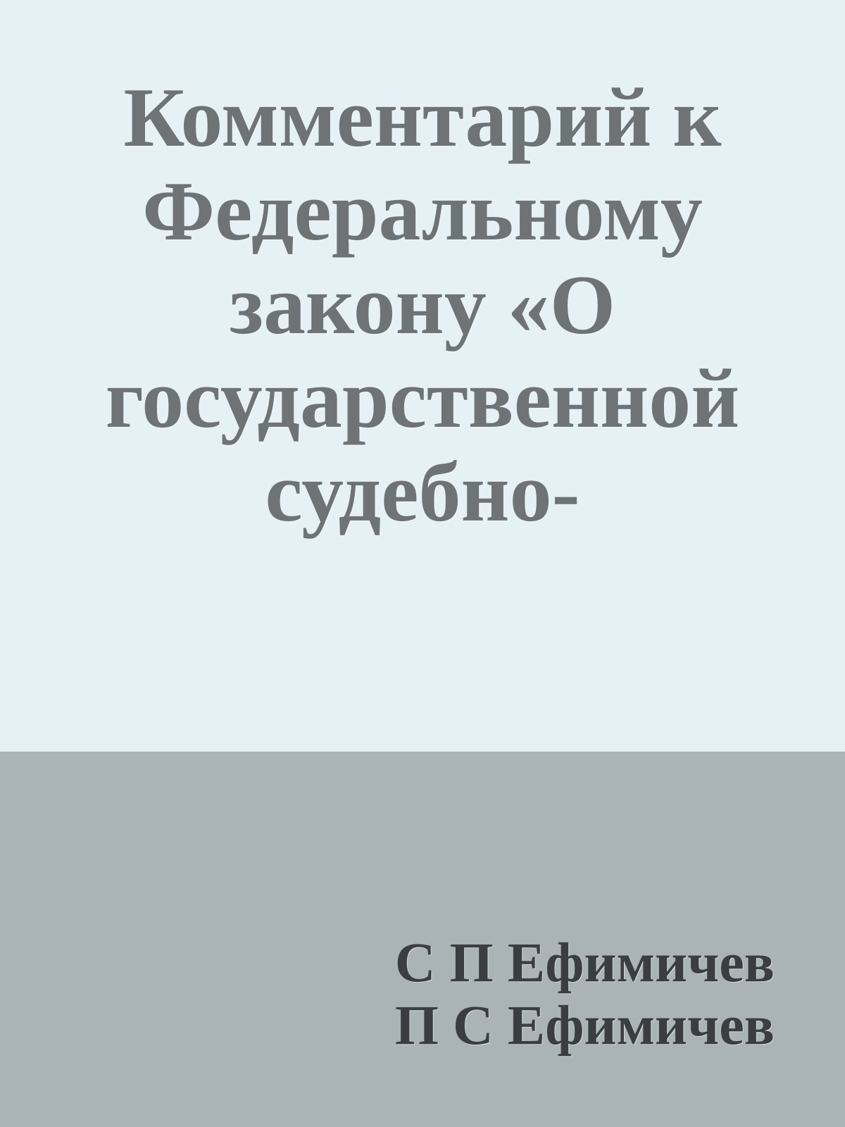 Комментарий к Федеральному закону «О государственной судебно-экспертной деятельности в Российской Федерации»