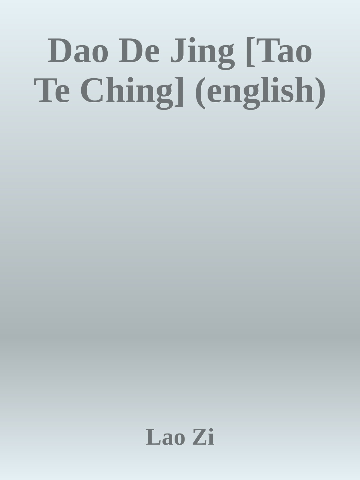Dao De Jing [Tao Te Ching] (english)