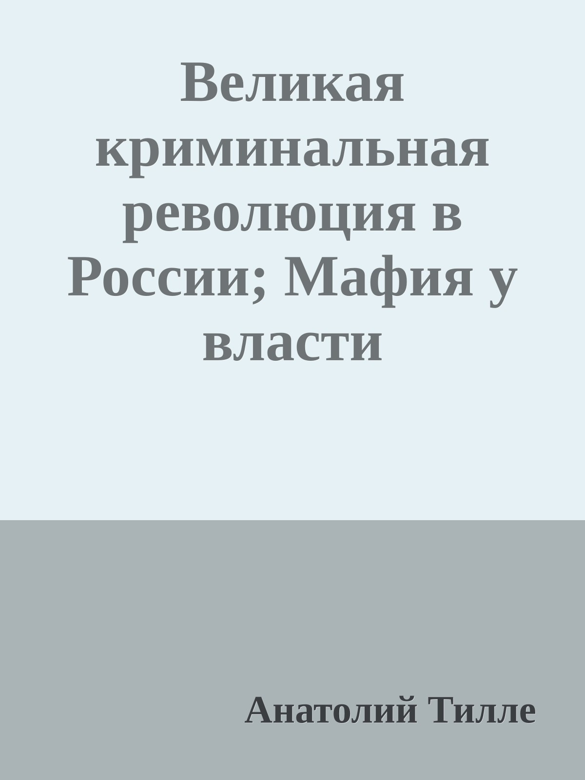 Великая криминальная революция в России; Мафия у власти