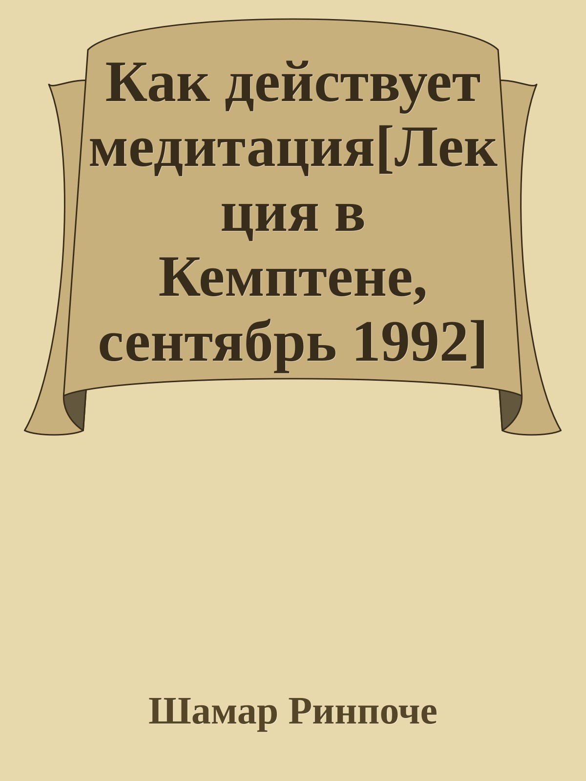 Как действует медитация[Лекция в Кемптене, сентябрь 1992]