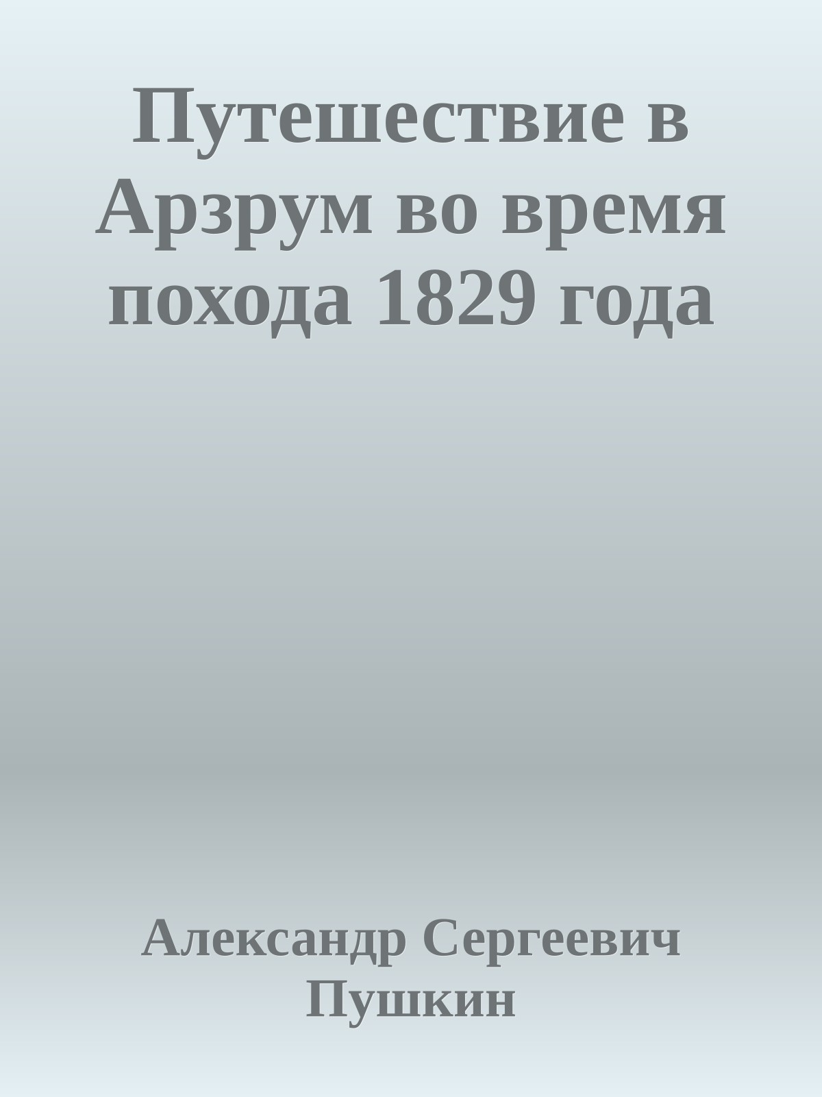 Путешествие в Арзрум во время похода 1829 года