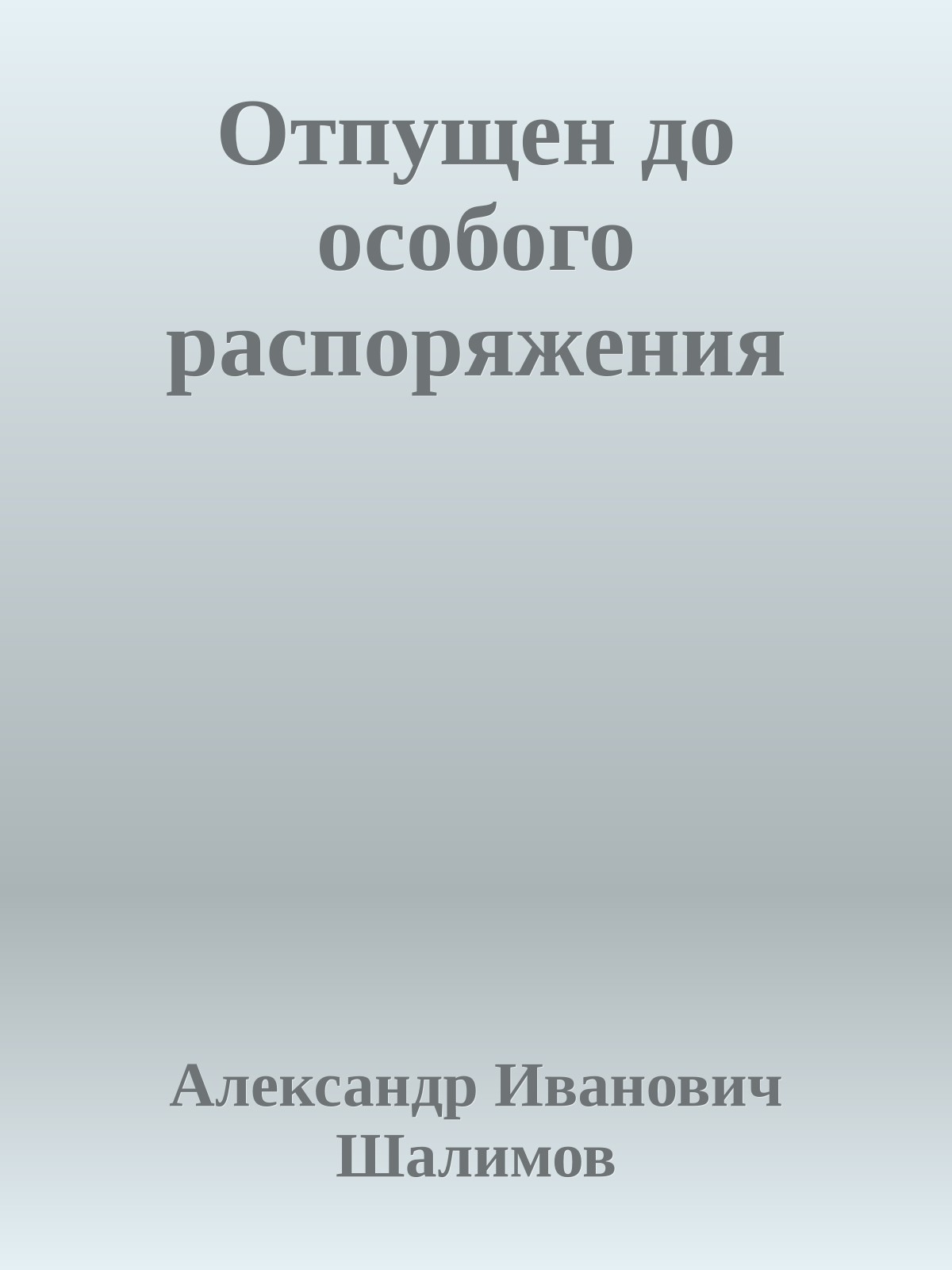 Отпущен до особого распоряжения