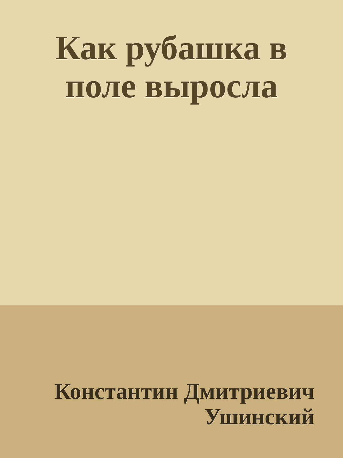 Как рубашка в поле выросла